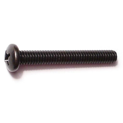 1/4"-20 x 2" Black Oxide Steel Coarse Thread Phillips Pan Head Machine Screws