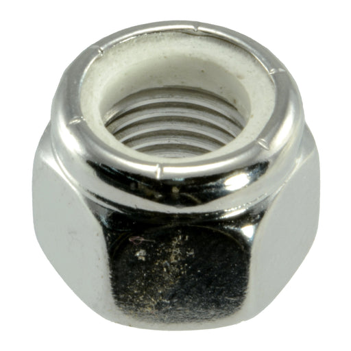 3/8"-24 Polished 18-8 Stainless Steel Fine Thread Nylon Insert Lock Nuts