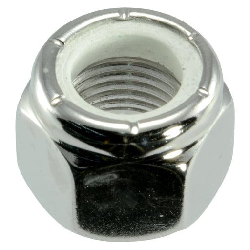 1/2"-20 Polished 18-8 Stainless Steel Fine Thread Nylon Insert Lock Nuts