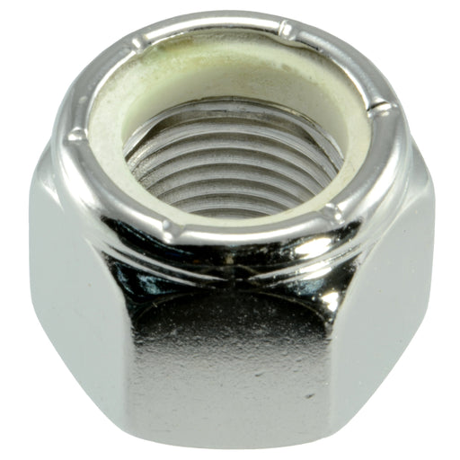 5/8"-18 Polished 18-8 Stainless Steel Fine Thread Nylon Insert Lock Nuts