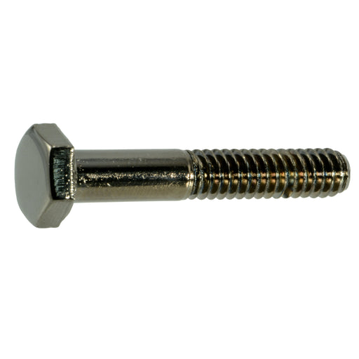 1/4"-20 x 1-1/2" Black Chrome Plated Steel Coarse Thread Hex Cap Screws