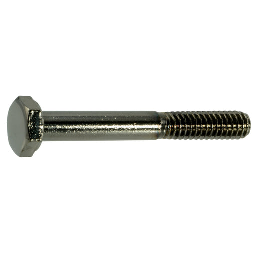 1/4"-20 x 2" Black Chrome Plated Steel Coarse Thread Hex Cap Screws