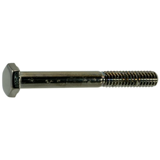 1/4"-20 x 2-1/4" Black Chrome Plated Steel Coarse Thread Hex Cap Screws