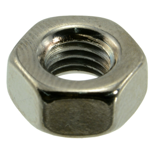 1/4"-28 Black Chrome Plated Steel Fine Thread Hex Nuts