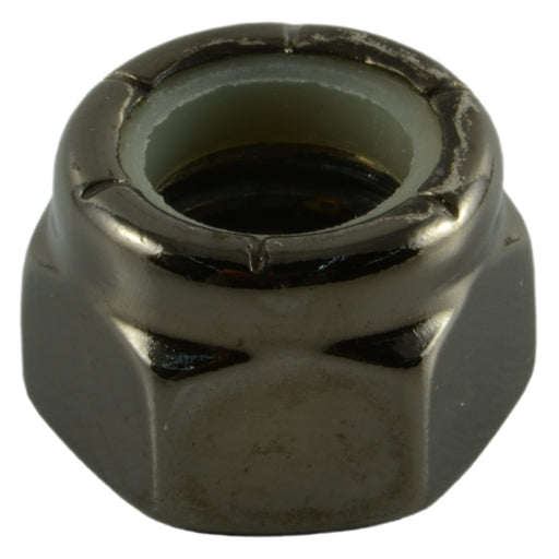 7/16"-14 Black Chrome Plated Steel Coarse Thread Nylon Insert Lock Nuts