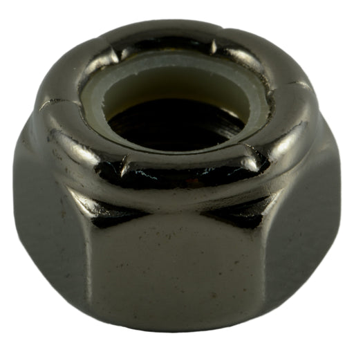 5/16"-24 Black Chrome Plated Steel Fine Thread Nylon Insert Lock Nuts