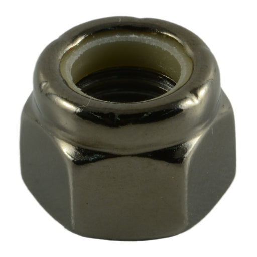 3/8"-24 Black Chrome Plated Steel Fine Thread Nylon Insert Lock Nuts