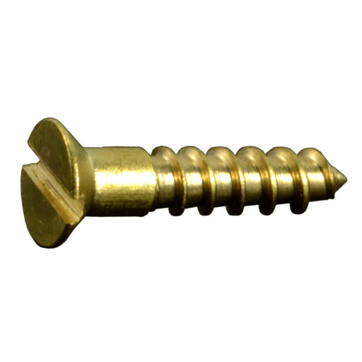 #1 x 3/8" Brass Slotted Flat Head Wood Screws