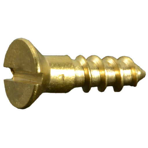 #3 x 3/8" Brass Slotted Flat Head Wood Screws