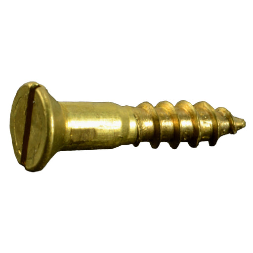 #3 x 1/2" Brass Slotted Flat Head Wood Screws