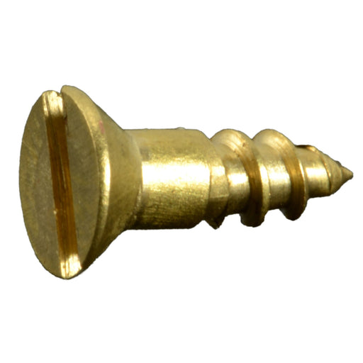 #4 x 3/8" Brass Slotted Flat Head Wood Screws