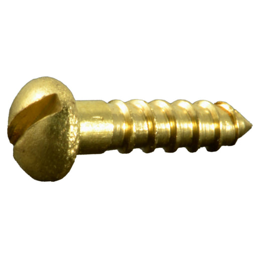 #2 x 3/8" Brass Slotted Round Head Wood Screws