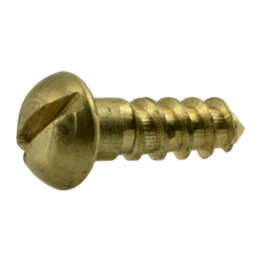 #4 x 3/8" Brass Slotted Round Head Wood Screws