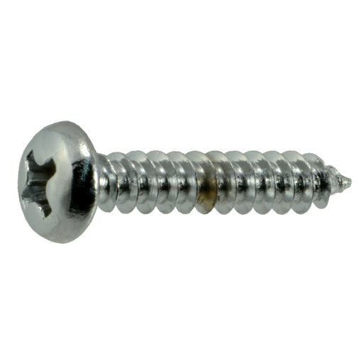 #6 x 3/4" Chrome Plated Steel Phillips Pan Head Sheet Metal Screws