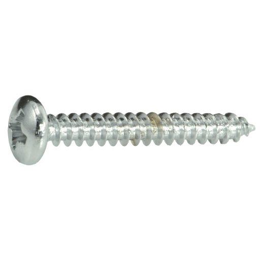 #6 x 1" Chrome Plated Steel Phillips Pan Head Sheet Metal Screws