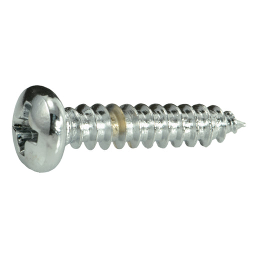 #8 x 3/4" Chrome Plated Steel Phillips Pan Head Sheet Metal Screws