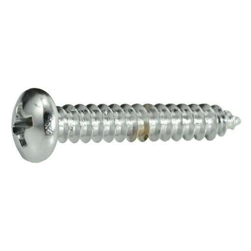 #8 x 1" Chrome Plated Steel Phillips Pan Head Sheet Metal Screws