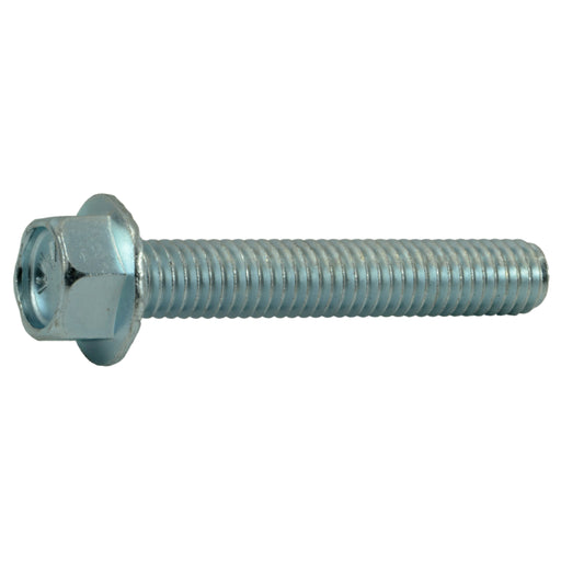 3/8"-16 x 2-1/4" Zinc Plated Grade 5 Steel Coarse Thread Hex Washer Head Serrated Flange Bolts