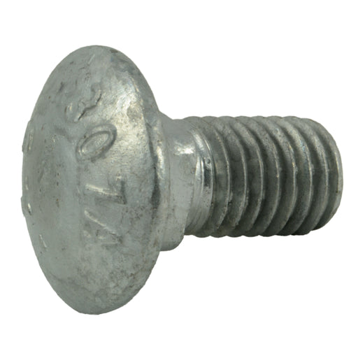 1/2"-13 x 1" Hot Dip Galvanized Grade 2 / A307 Steel Coarse Thread Carriage Bolts