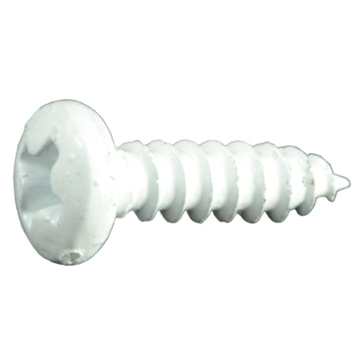 #6 x 1/2" White Steel Phillips Pan Head Sheet Metal Screws