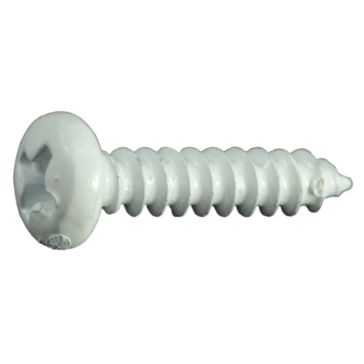 #6 x 5/8" White Steel Phillips Pan Head Sheet Metal Screws