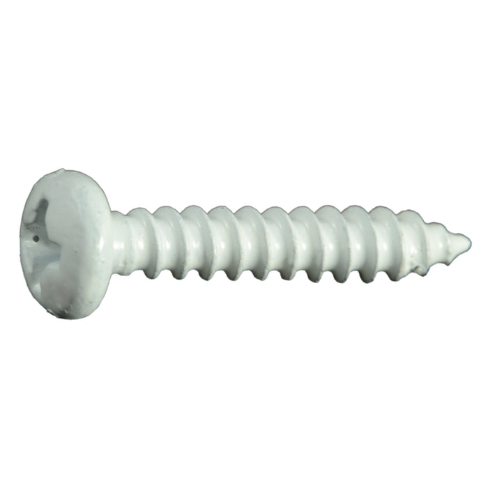 #6 x 3/4" White Steel Phillips Pan Head Sheet Metal Screws