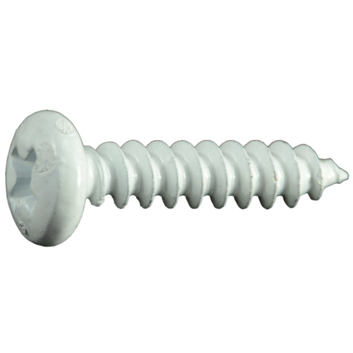 #8 x 3/4" White Steel Phillips Pan Head Sheet Metal Screws