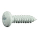 #10 x 3/4" White Steel Phillips Pan Head Sheet Metal Screws