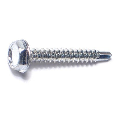 #6-20 x 1" Zinc Plated Steel Hex Washer Head Self-Drilling Screws