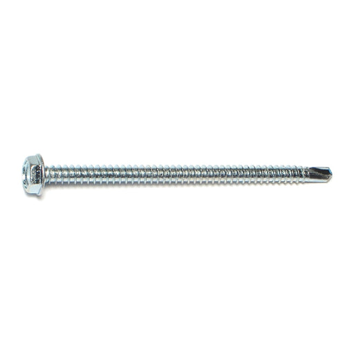 #10-16 x 3" Zinc Plated Steel Hex Washer Head Self-Drilling Screws