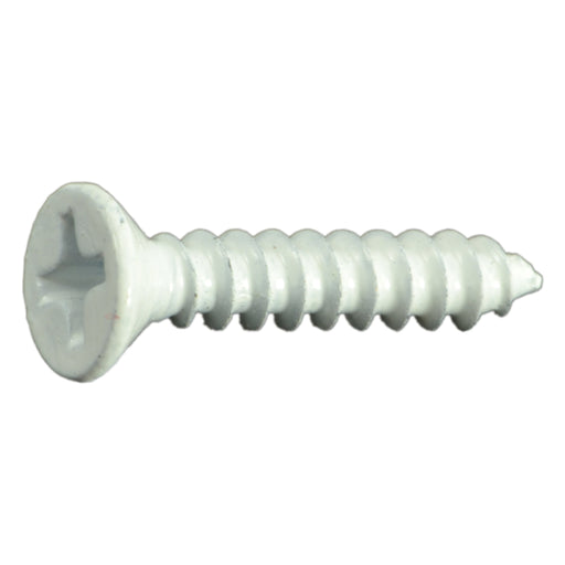 #6 x 3/4" White Steel Phillips Flat Head Sheet Metal Screws