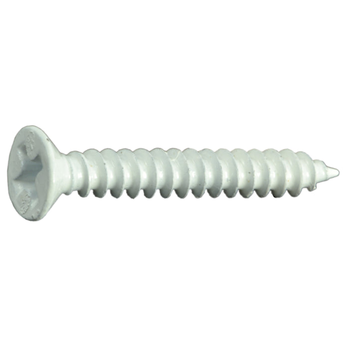 #6 x 1" White Steel Phillips Flat Head Sheet Metal Screws