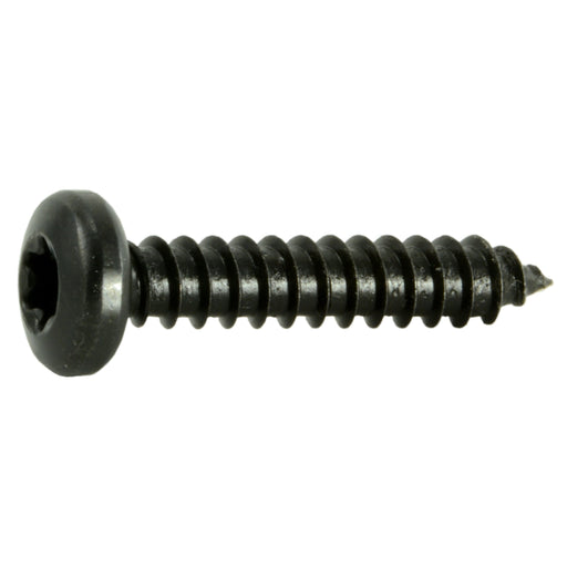 #10 x 1" Black Steel Star Drive Pan Head Sheet Metal Screws