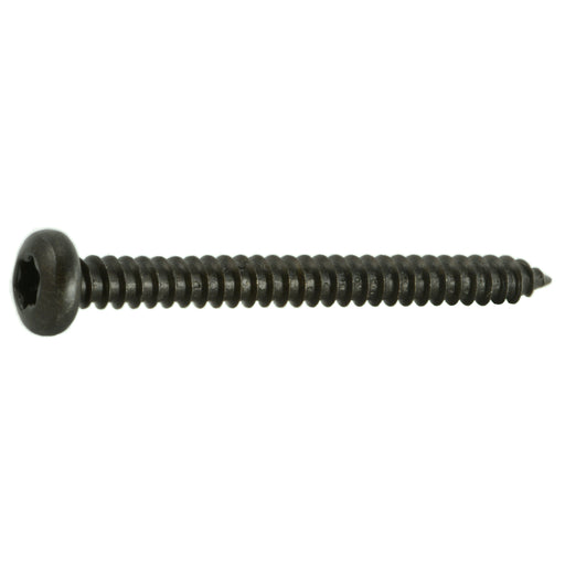 #10 x 2" Black Steel Star Drive Pan Head Sheet Metal Screws