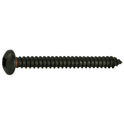 #12 x 2" Black Steel Star Drive Pan Head Sheet Metal Screws