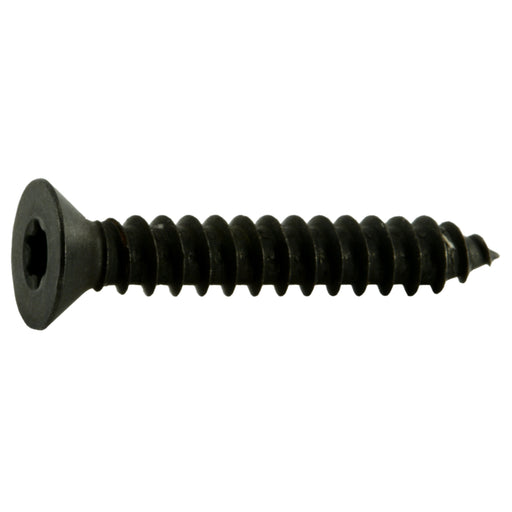 #8 x 1" Black Steel Star Drive Flat Head Sheet Metal Screws