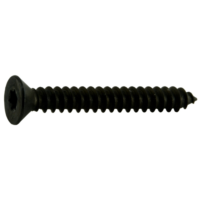 #8 x 1-1/4" Black Steel Star Drive Flat Head Sheet Metal Screws