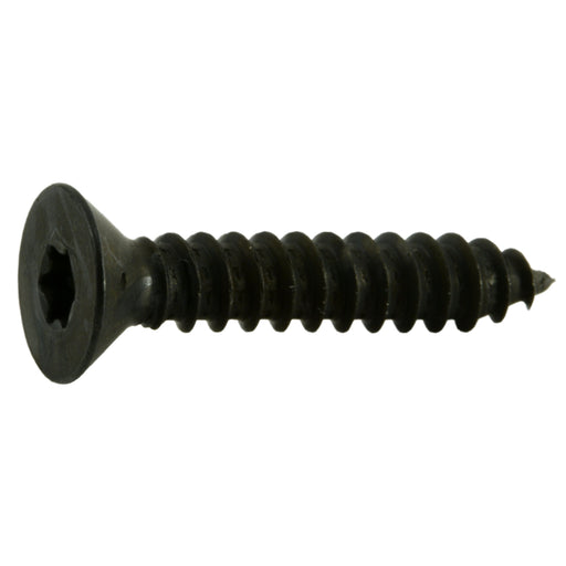 #10 x 1" Black Steel Star Drive Flat Head Sheet Metal Screws