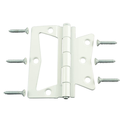 3-1/2 White Steel Non-Mortise Hinges