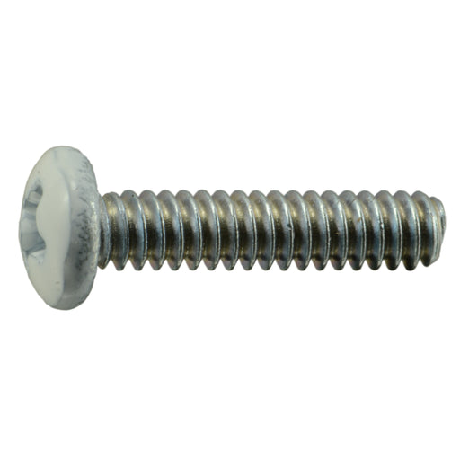 #6-32 x 5/8" White Painted Head Zinc Plated Steel Coarse Thread Phillips Pan Head Machine Screws