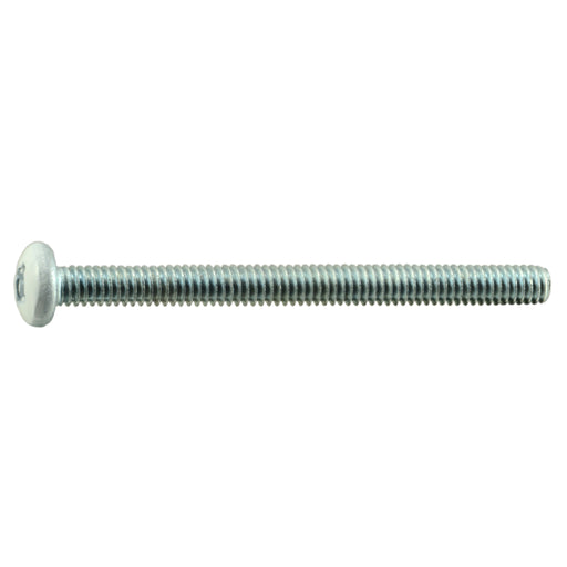 #8-32 x 2" White Painted Head Zinc Plated Steel Coarse Thread Phillips Pan Head Machine Screws