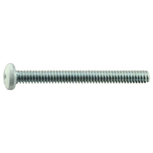 #10-24 x 2" White Painted Head Zinc Plated Steel Coarse Thread Phillips Pan Head Machine Screws