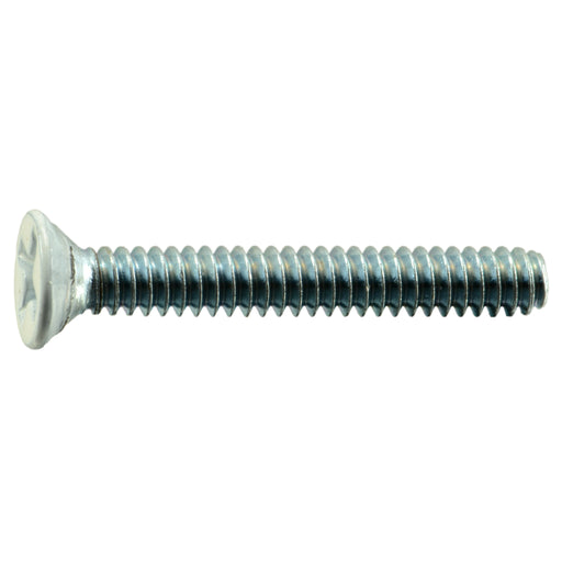 #6-32 x 1" White Painted Head Zinc Plated Steel Coarse Thread Phillips Flat Head Machine Screws