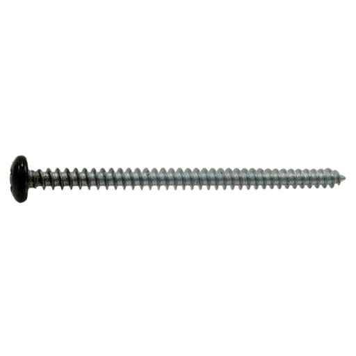 #8 x 2-1/2" Black Painted Steel Phillips Pan Head Sheet Metal Screws