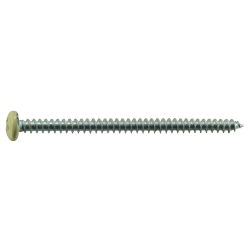 #8 x 2-1/2" Beige Painted Steel Phillips Pan Head Sheet Metal Screws