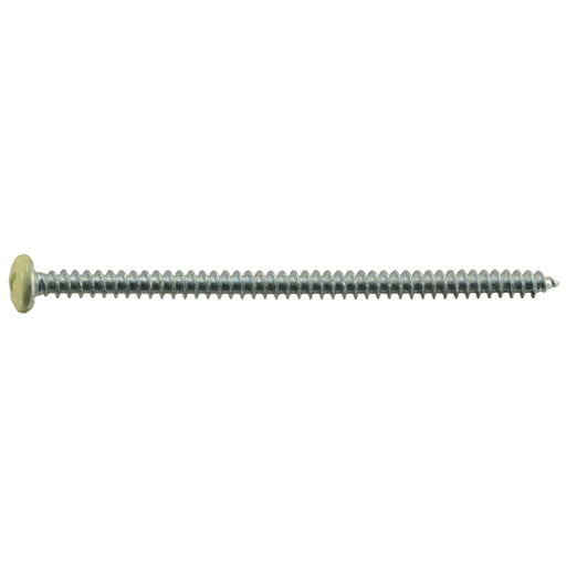 #8 x 3" Beige Painted Steel Phillips Pan Head Sheet Metal Screws