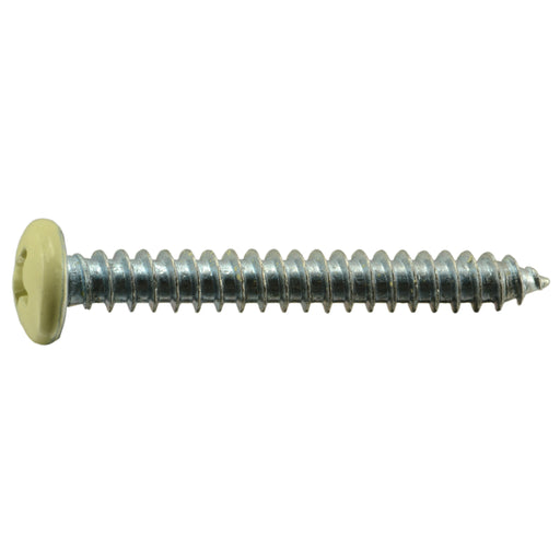 #10 x 1-1/2" Beige Painted Steel Phillips Pan Head Sheet Metal Screws