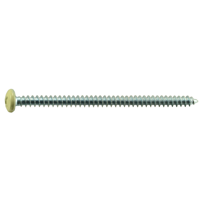 #10 x 3" Beige Painted Steel Phillips Pan Head Sheet Metal Screws