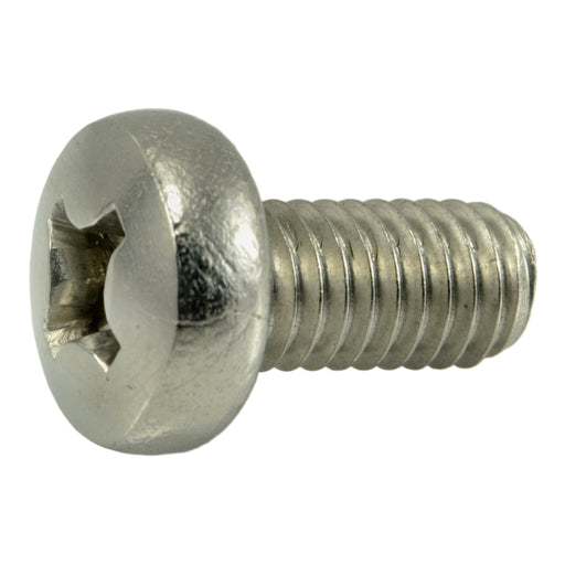 6mm-1.0 x 12mm A2 Stainless Steel Coarse Thread Phillips Pan Head Machine Screws