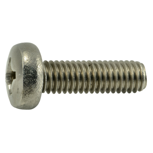 6mm-1.0 x 20mm A2 Stainless Steel Coarse Thread Phillips Pan Head Machine Screws